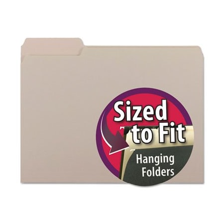 Smead Smead, INTERIOR FILE FOLDERS, 1/3-CUT TABS, LETTER SIZE, GRAY, 100PK 10251